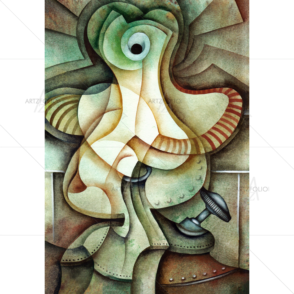 Old Lamp Image — Cubism custom art by ArtzFolio