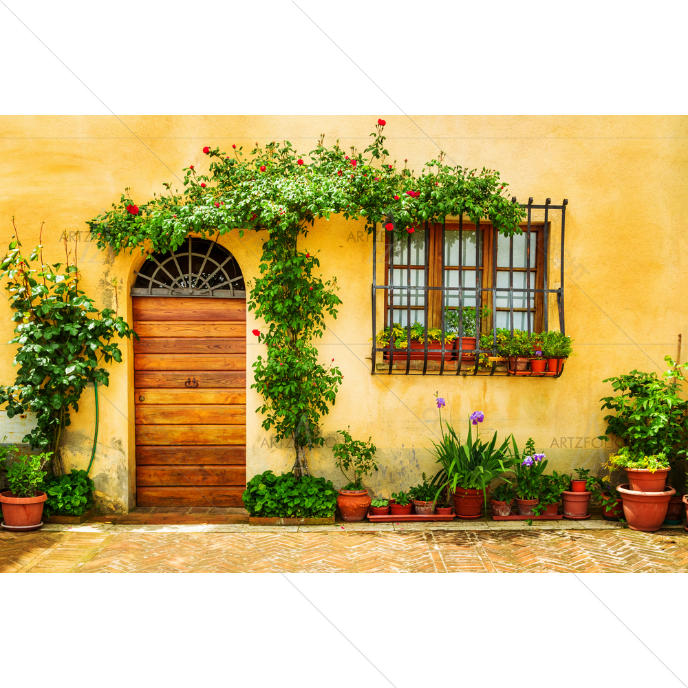 Floral Porch, Italy — custom-size art design 5009777