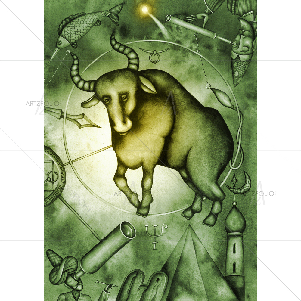 Zodiac Sign Taurus D2 — custom-size art design 5009796