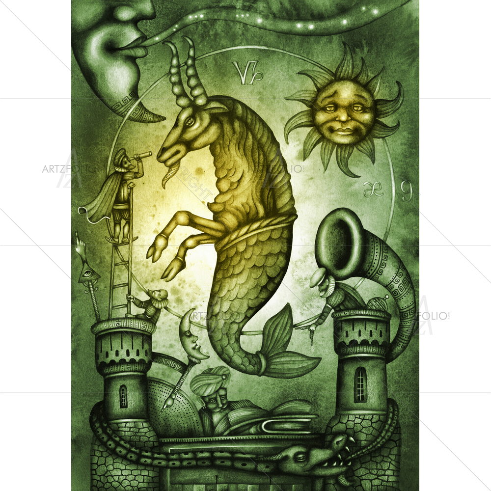Zodiac Sign Capricorn D2 — custom-size art design 5009798