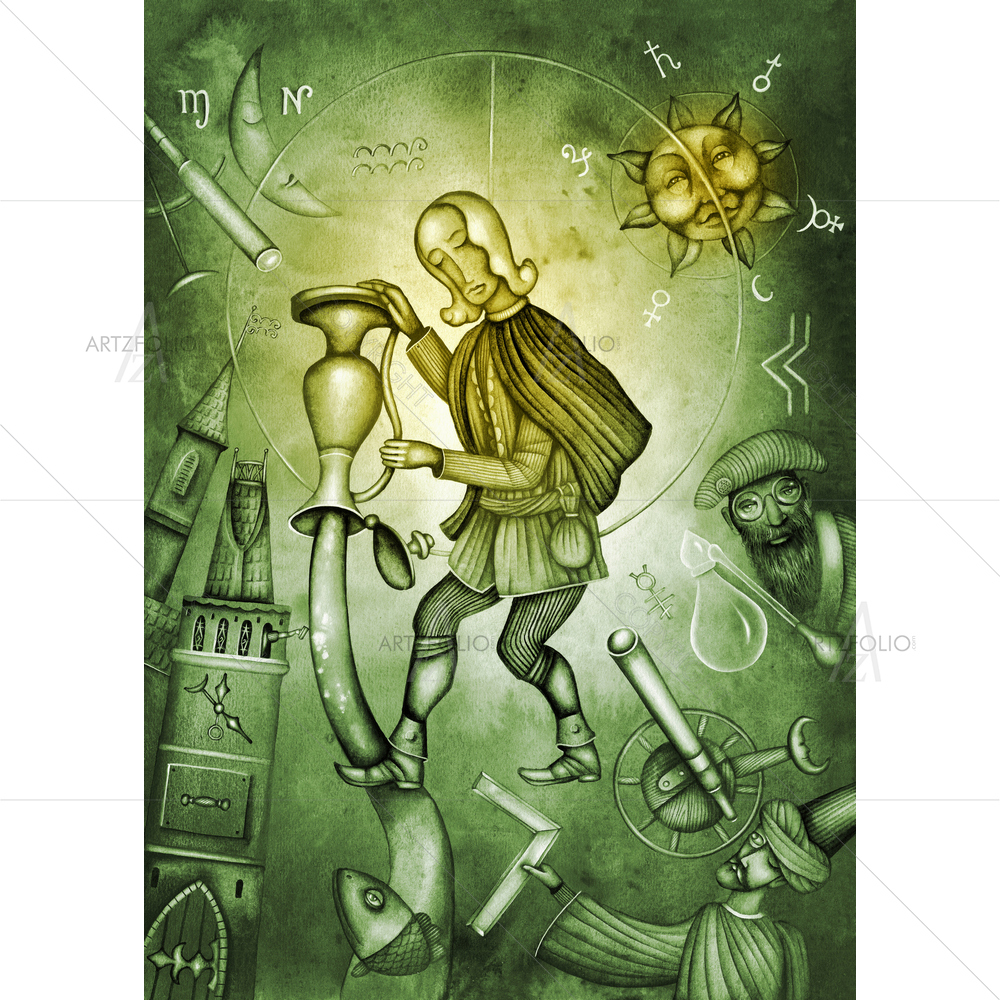 Zodiac Sign Aquarius D2 — custom-size art design 5009801