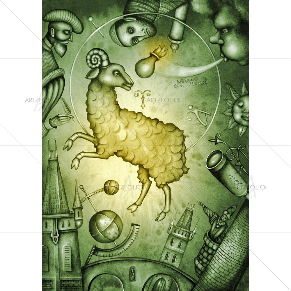 Zodiac Sign Aries — custom-size art design 5009802