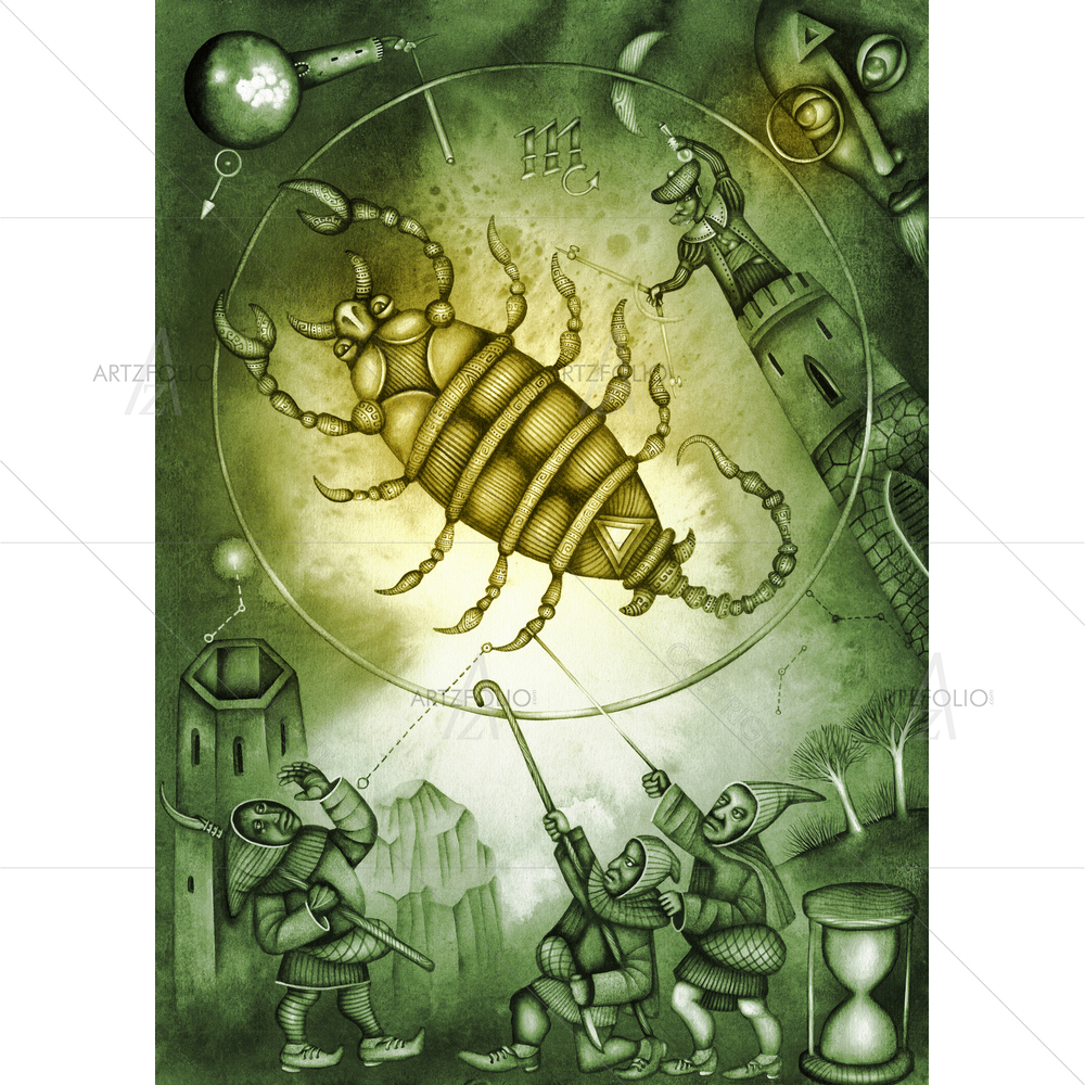 Zodiac Sign Scorpio D2 — custom-size art design 5009804