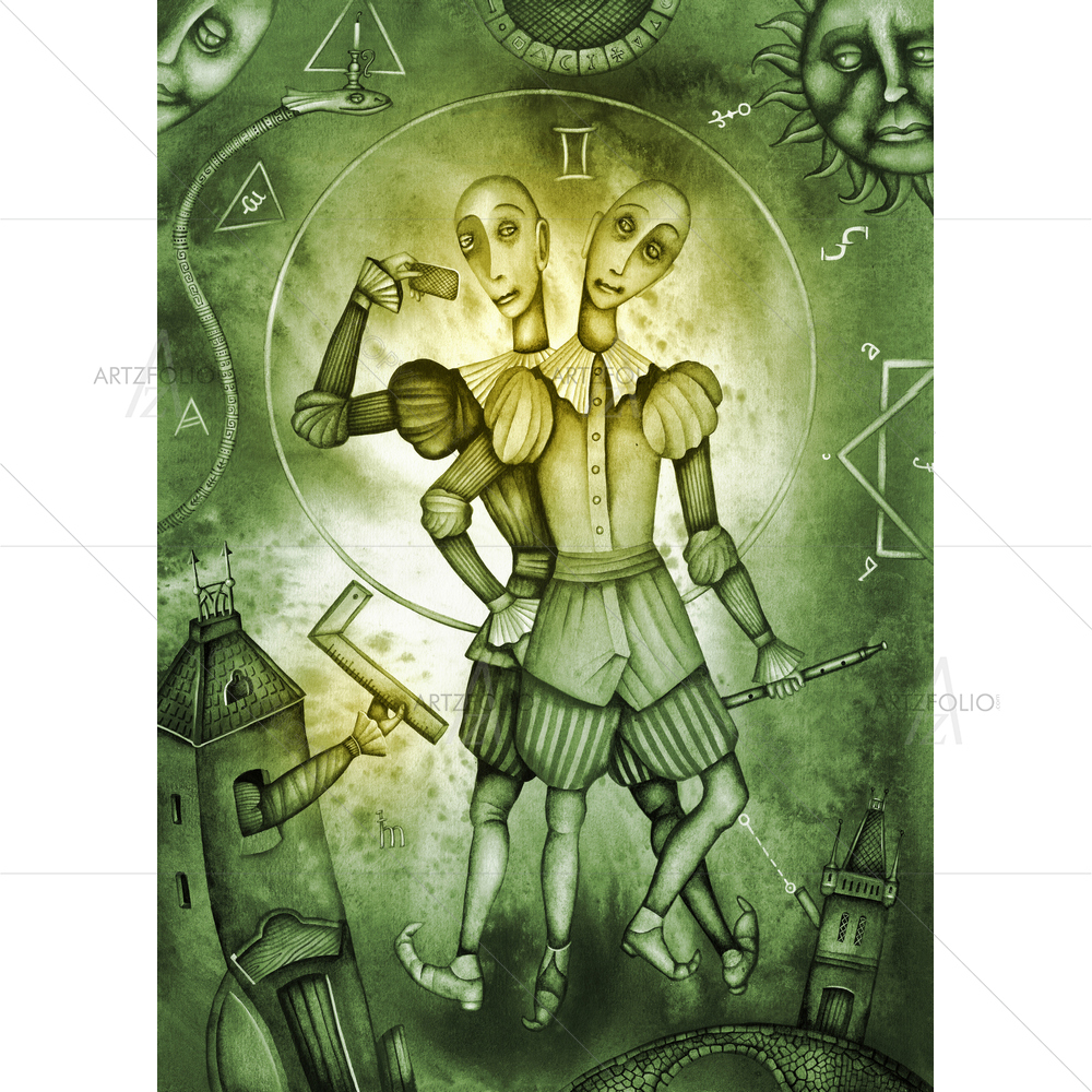 Zodiac Sign Gemini D2 — custom-size art design 5009807