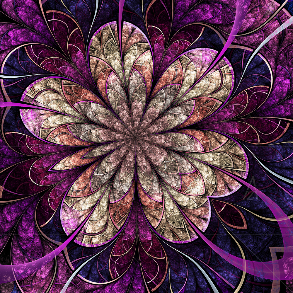 Dark Fractal Flower — custom-size art design 5009815