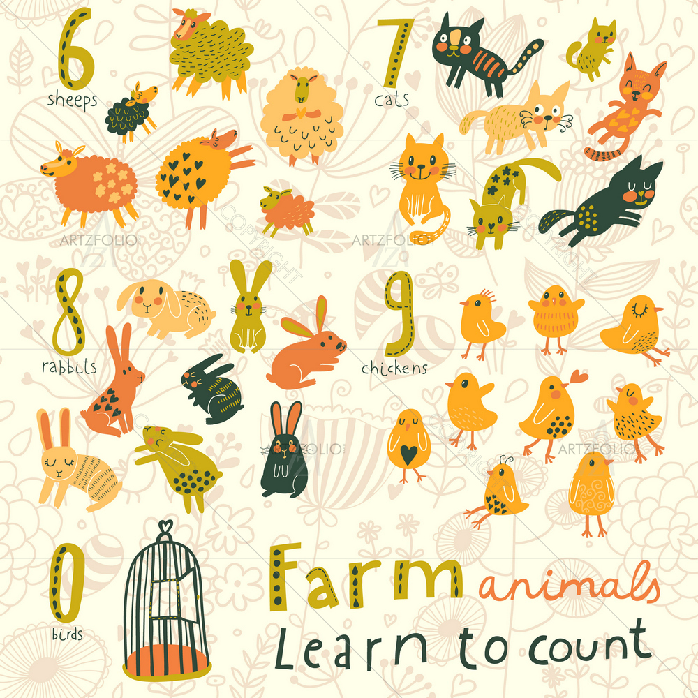 Farm Animals D1 — custom-size art design 5009820
