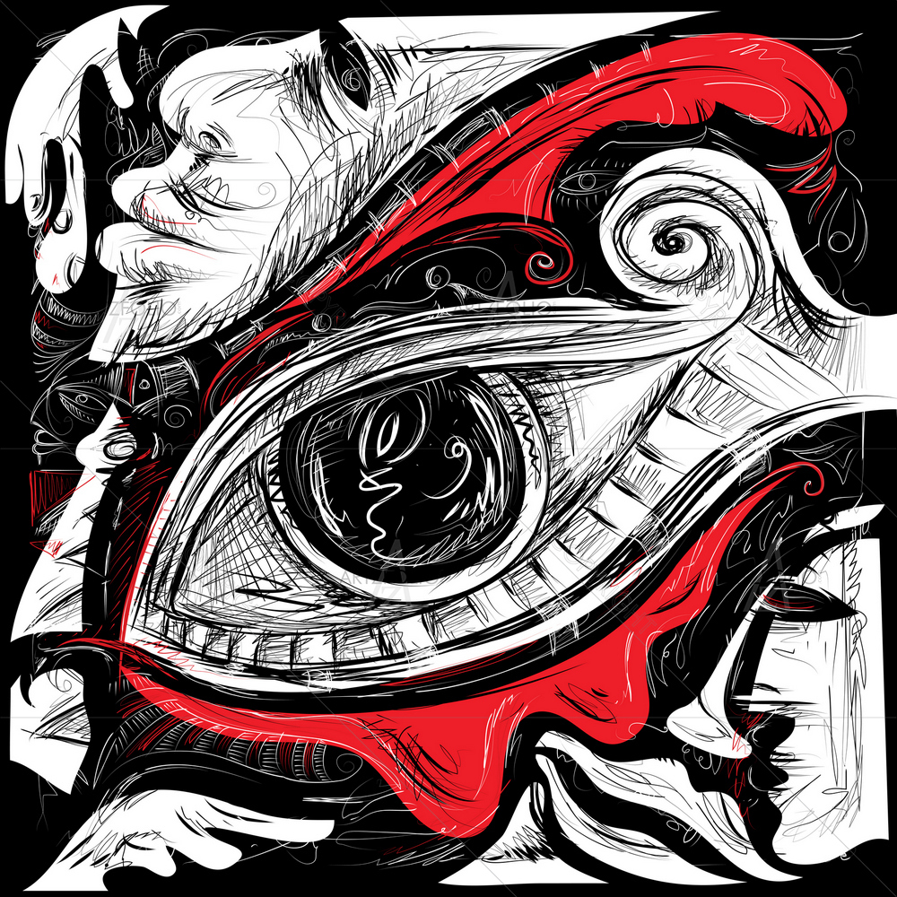Abstract Red Tears — custom-size art design 5009830