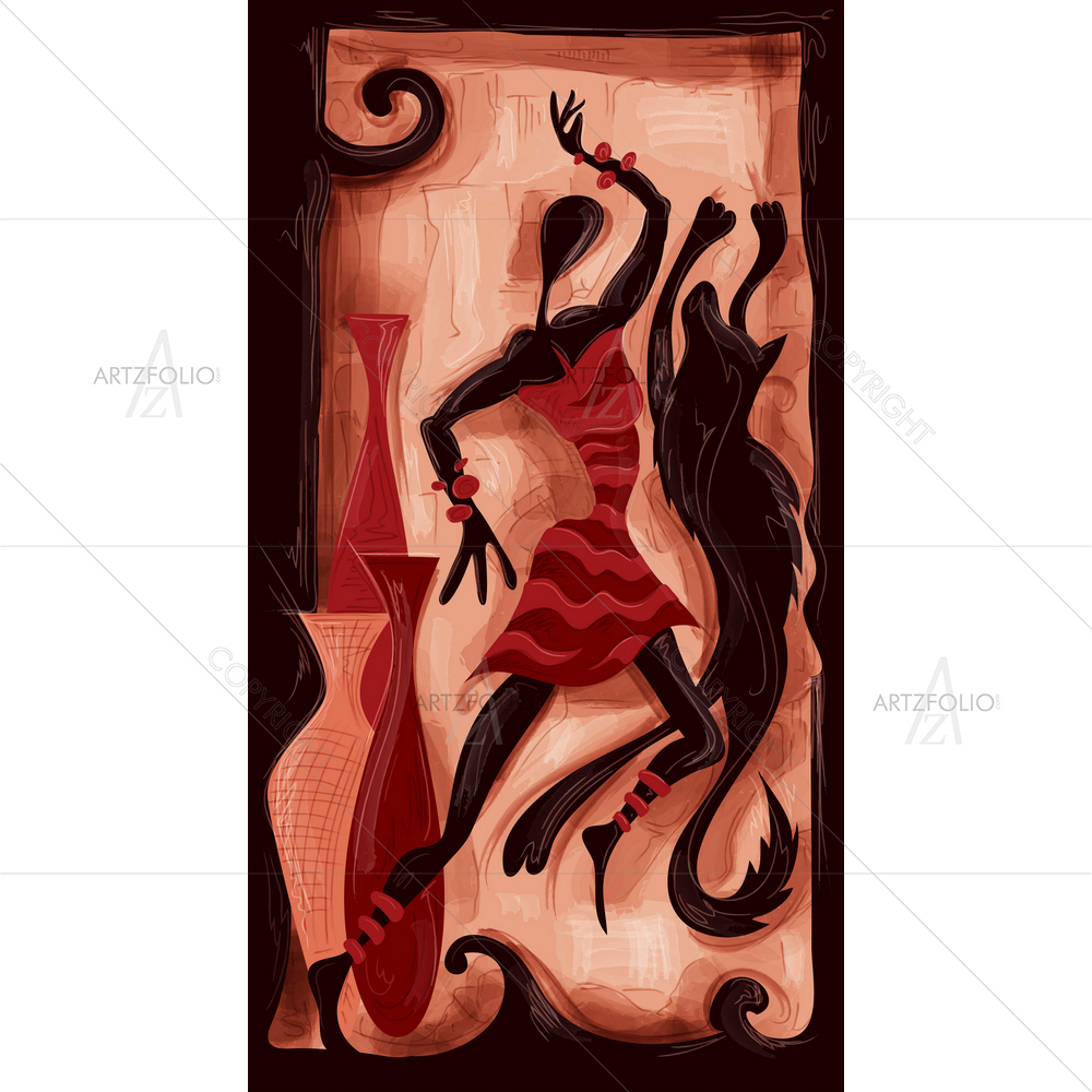 African Art Dancer — Abstract custom art by ArtzFolio