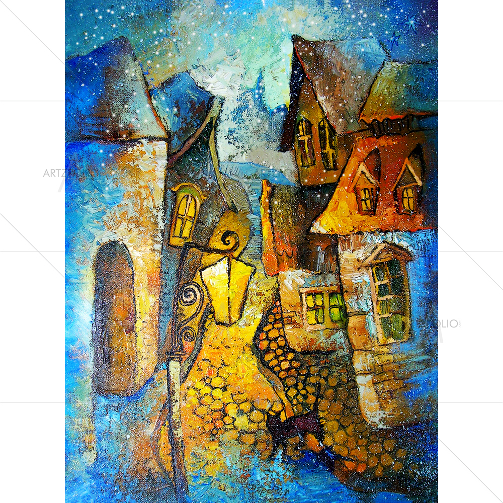 Winter Town — custom-size art design 5009839