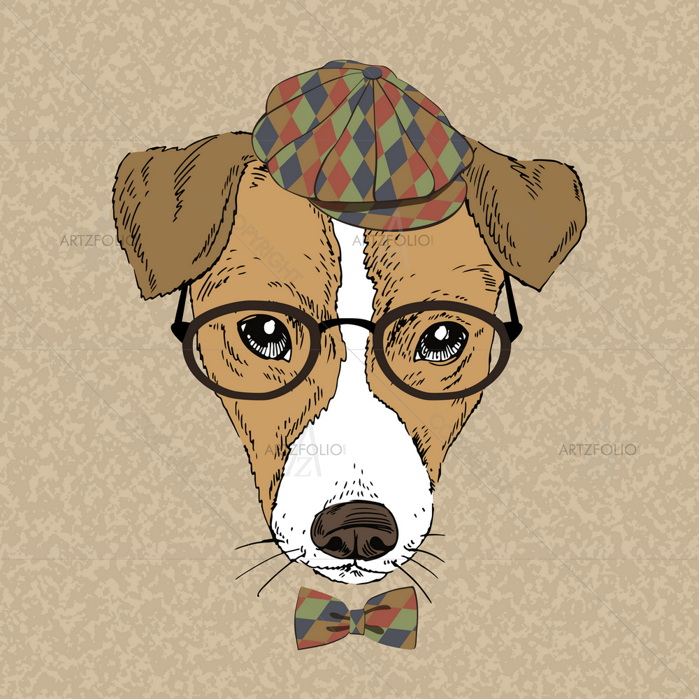 Jack Russell Terrier Portrait — custom-size art design 5009841