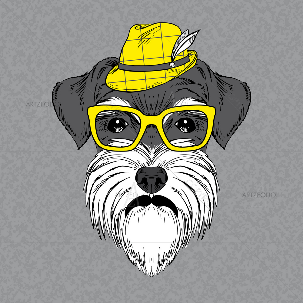 Schnauzer Portrait — Animals custom art by ArtzFolio