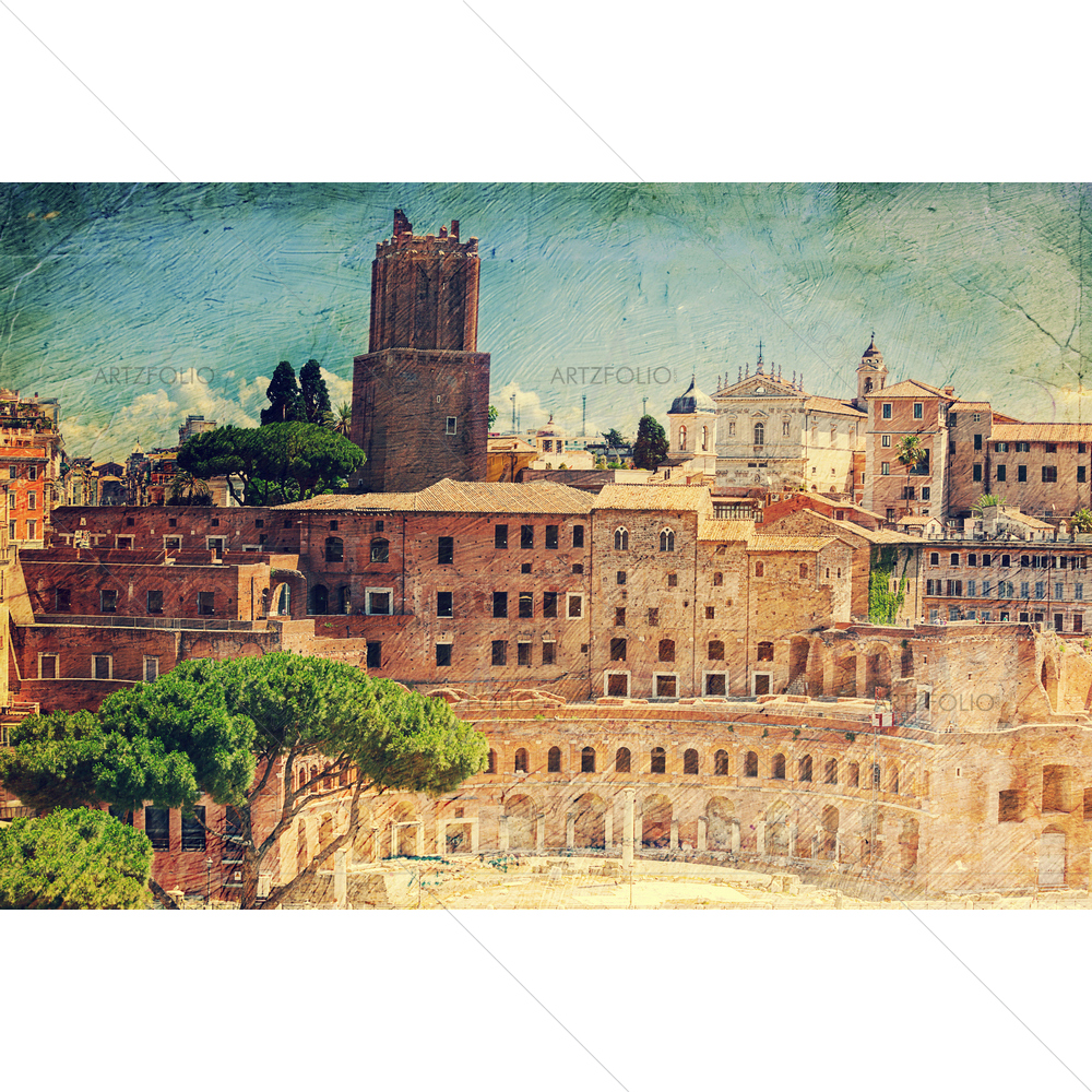 Trajan's Market, Rome — Ancient custom art by ArtzFolio