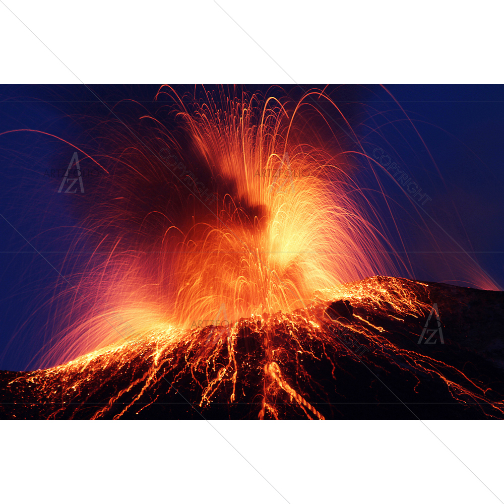 Night Eruption Volcano — custom-size art design 5009858