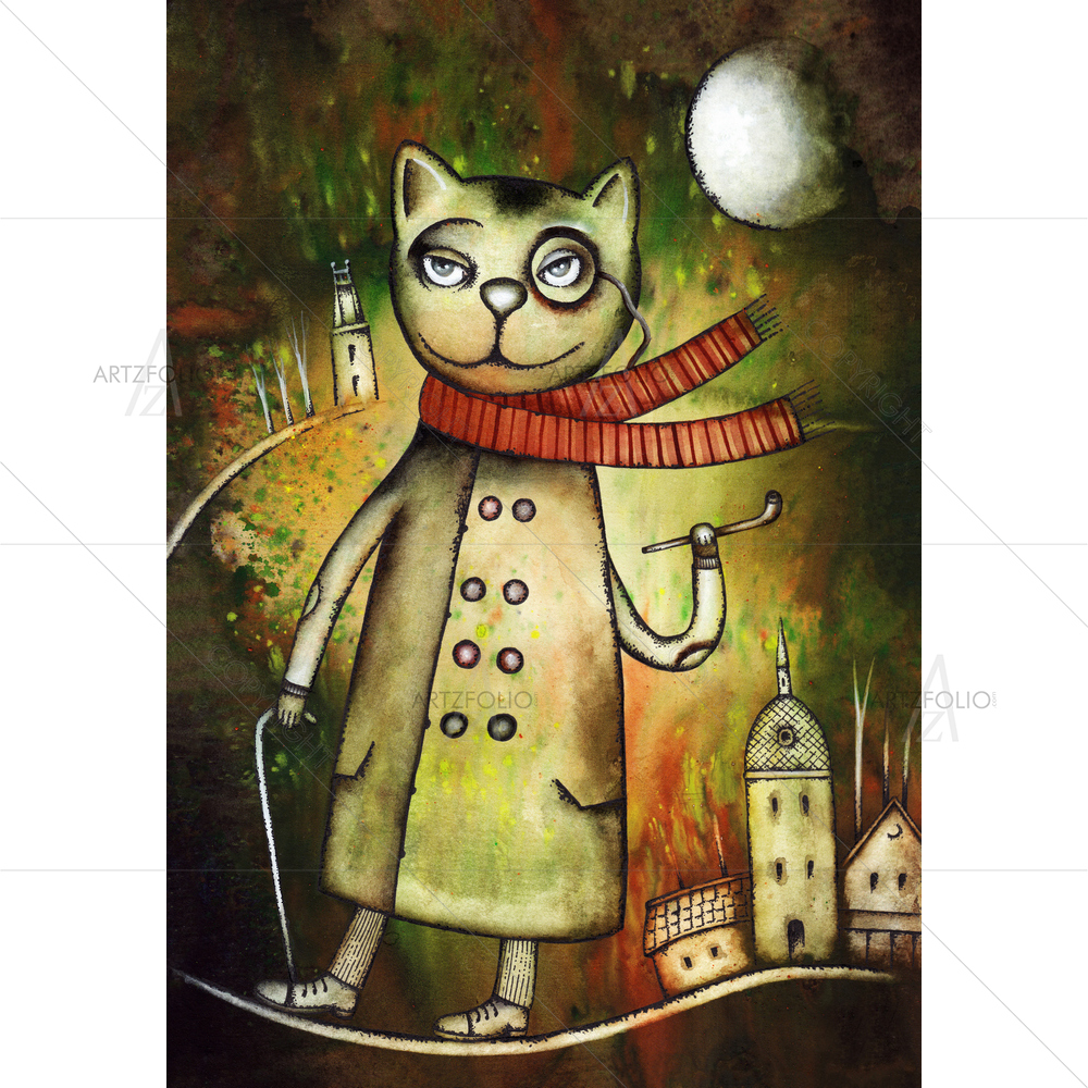 Cat Portrait D4 — custom-size art design 5009874