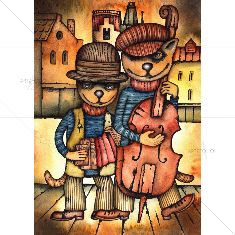 Cats Music Band — custom-size art design 5009875