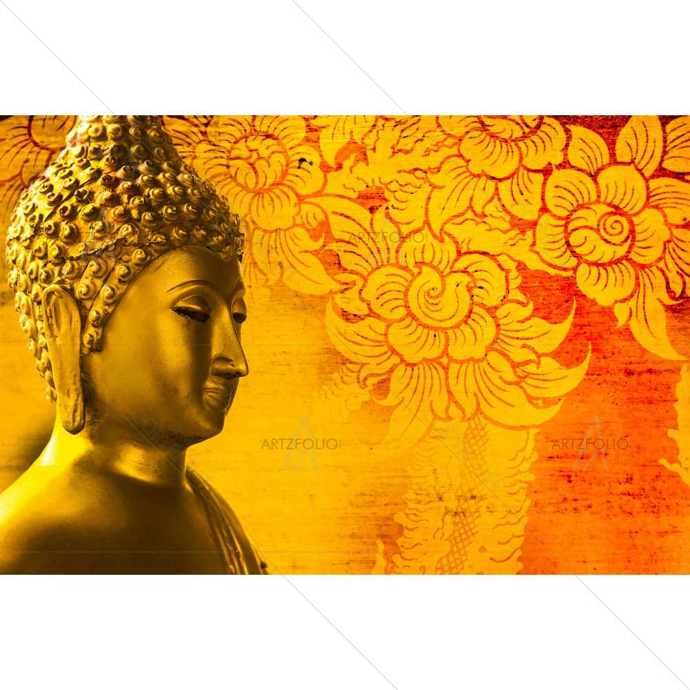 Gold Lord Buddha, Thailand — Devotional custom art by ArtzFolio