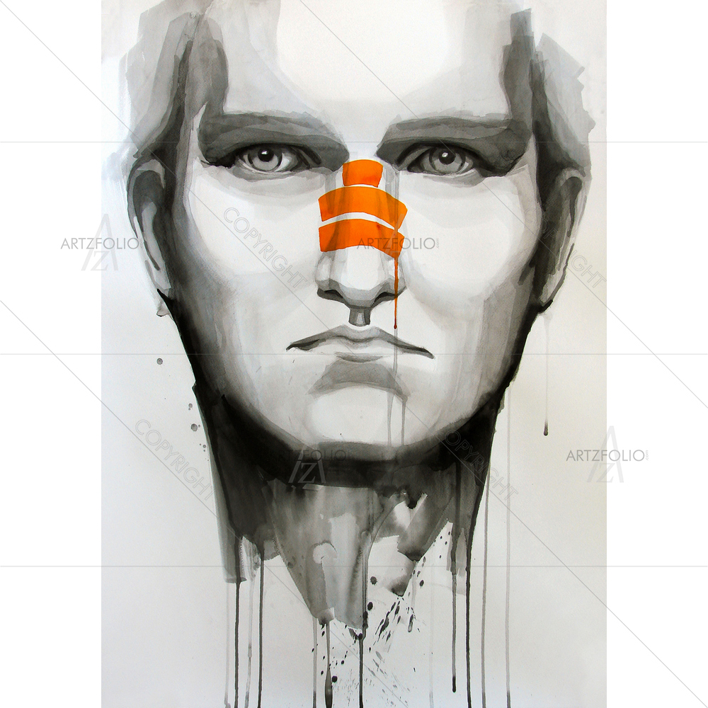 Watercolor Young Man — Modern Art custom art by ArtzFolio