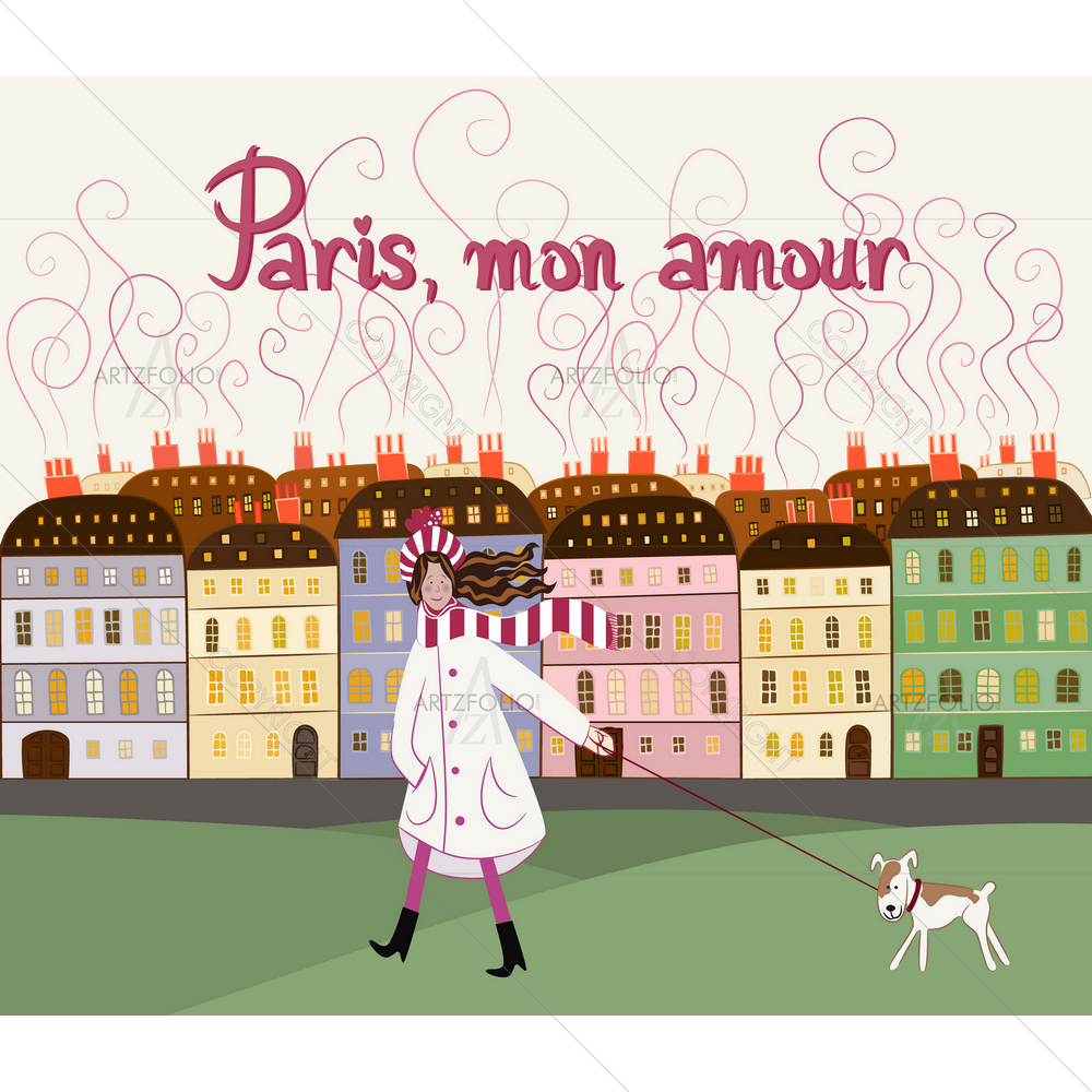 Love Mon Amour in Paris — custom-size art design 5009891