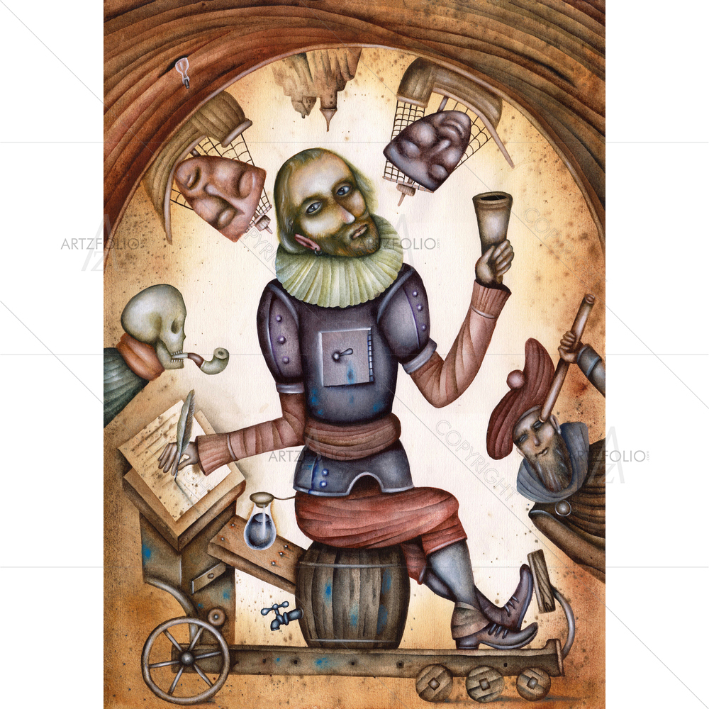 William Shakespeare Portrait D2 — Devotional custom art by ArtzFolio
