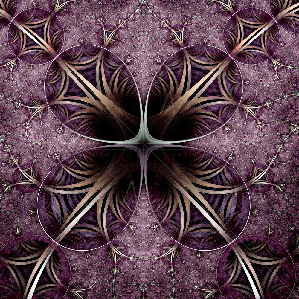 Purple Fractal Flower — Botanical custom art by ArtzFolio