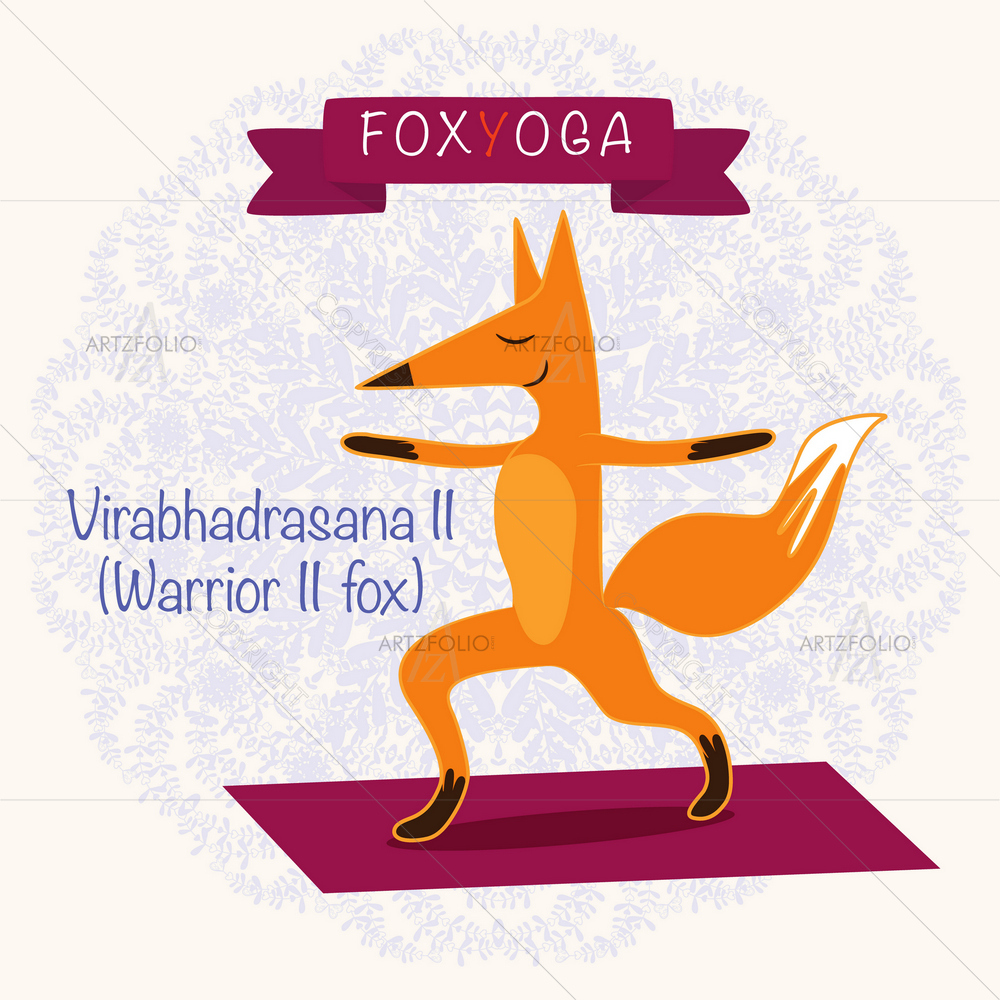 Fox Standing on Yoga Mat D1 — Animals custom art by ArtzFolio