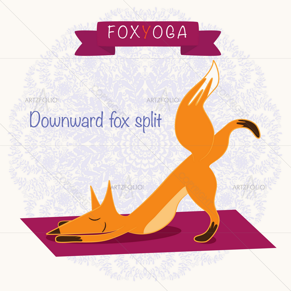 Fox Standing on Yoga Mat D2 — Animals custom art by ArtzFolio