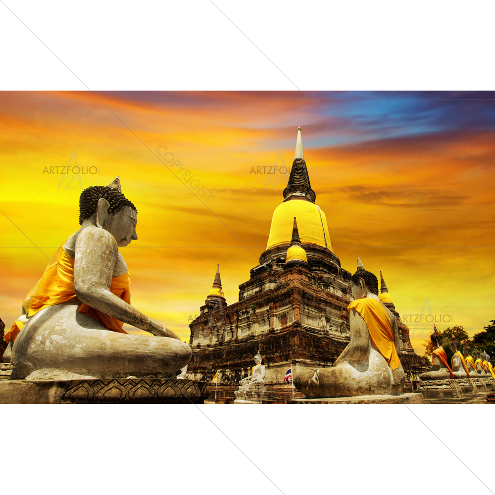 Ayutthaya Temple, Thailand — custom-size art design 5009931