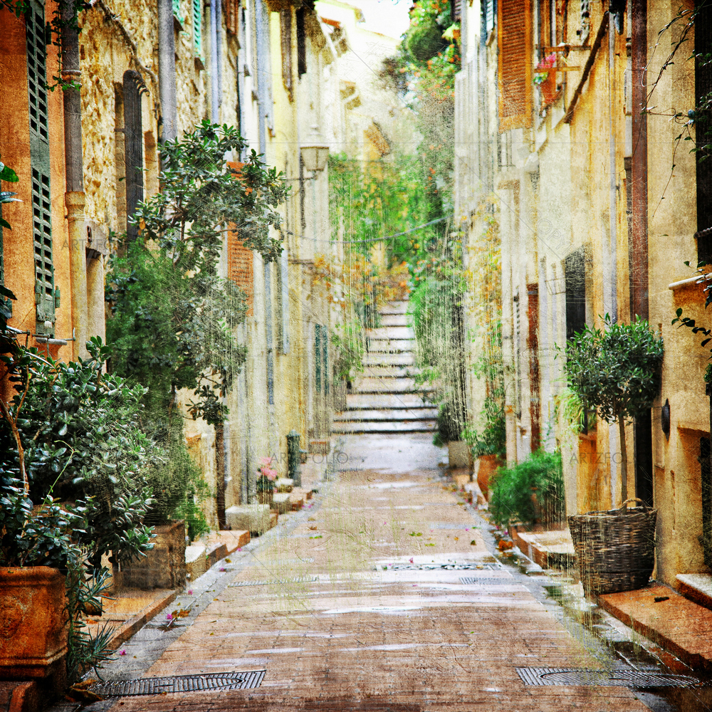 Mediterranean Street — custom-size art design 5009944