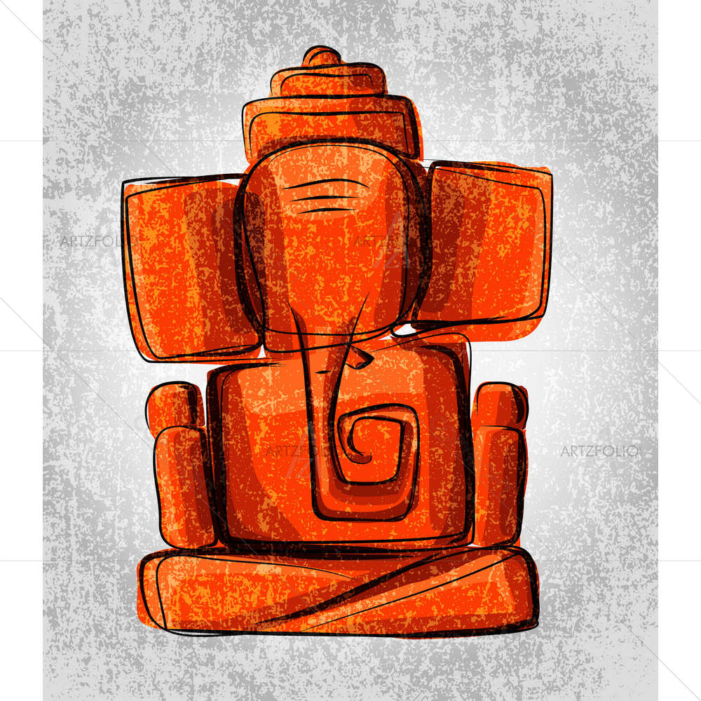 Hindu God Ganesha D4 — Devotional custom art by ArtzFolio