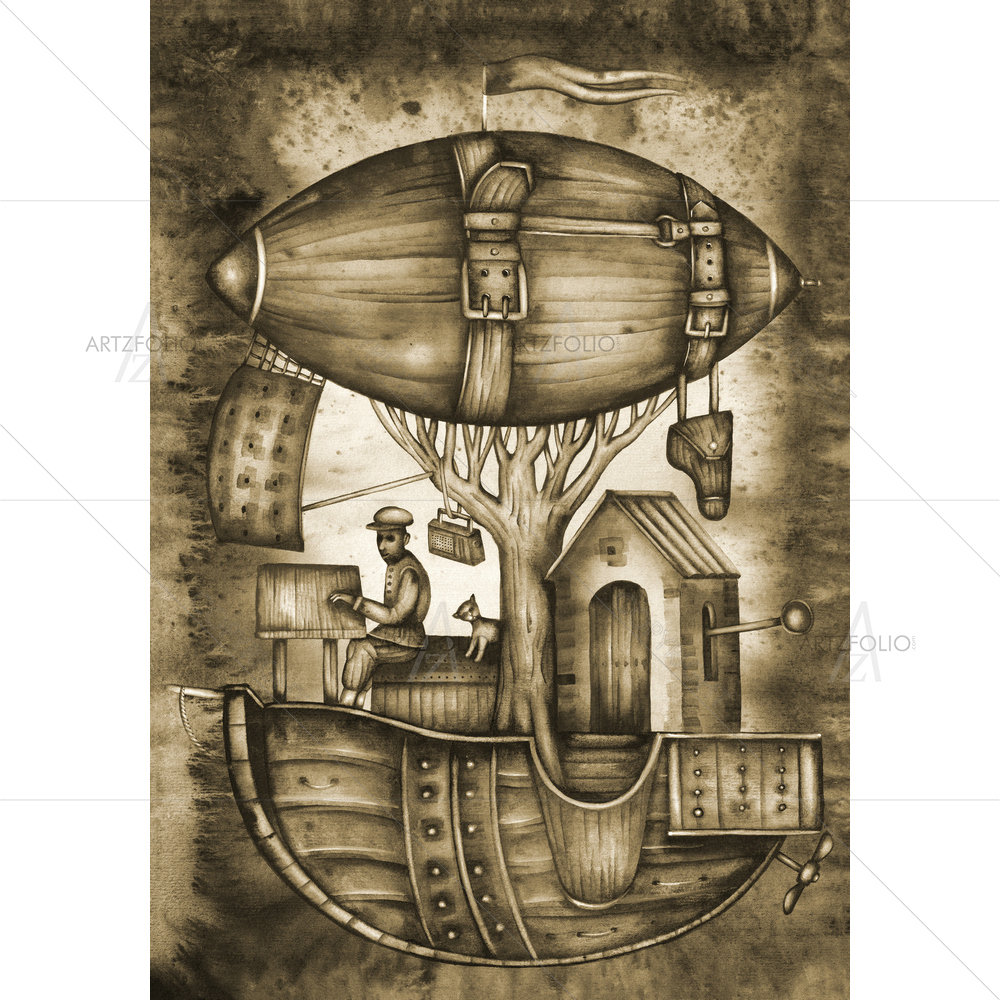 Dirigible Balloon — custom-size art design 5009960