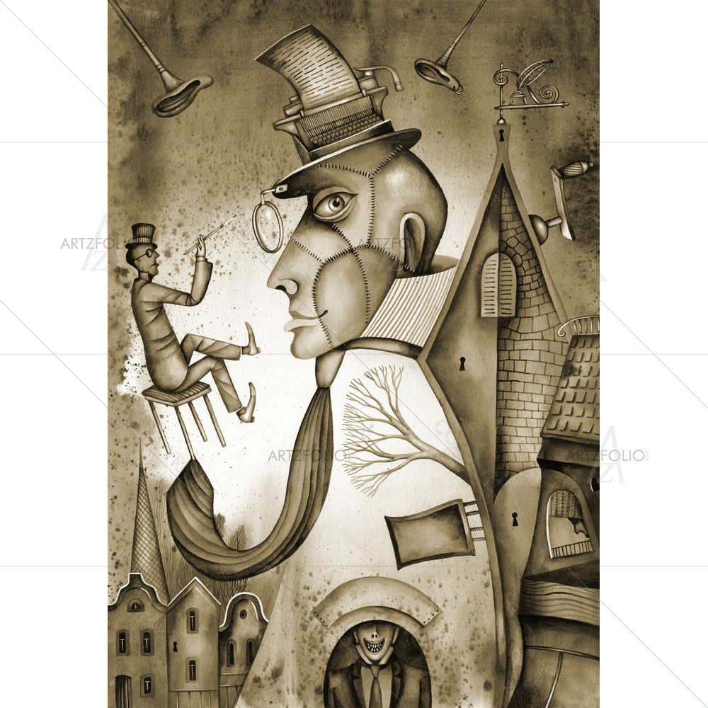 Steampunk Man D1 — custom-size art design 5009961