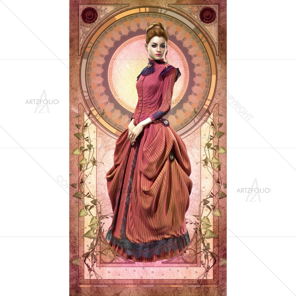19th Century Young Woman — custom-size art design 5009965