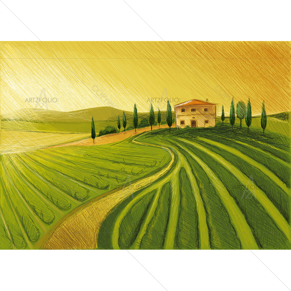 Holiday Sundowner, Italy — Botanical custom art by ArtzFolio