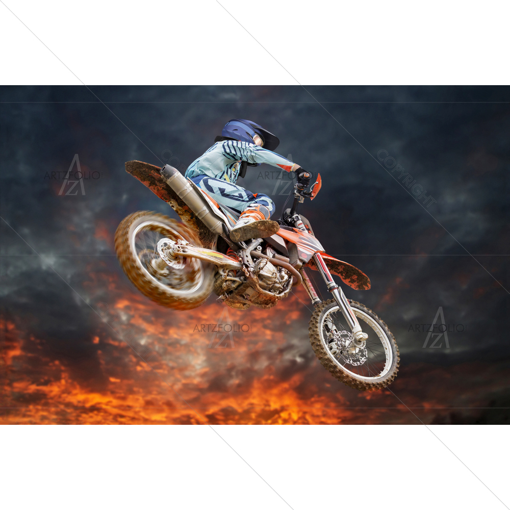 Jumping Motocross Rider — Automobiles custom art by ArtzFolio