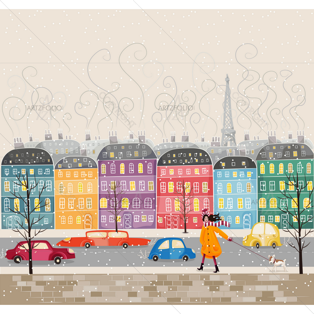 Paris, Mon Amour — Animated Cartoons custom art by ArtzFolio