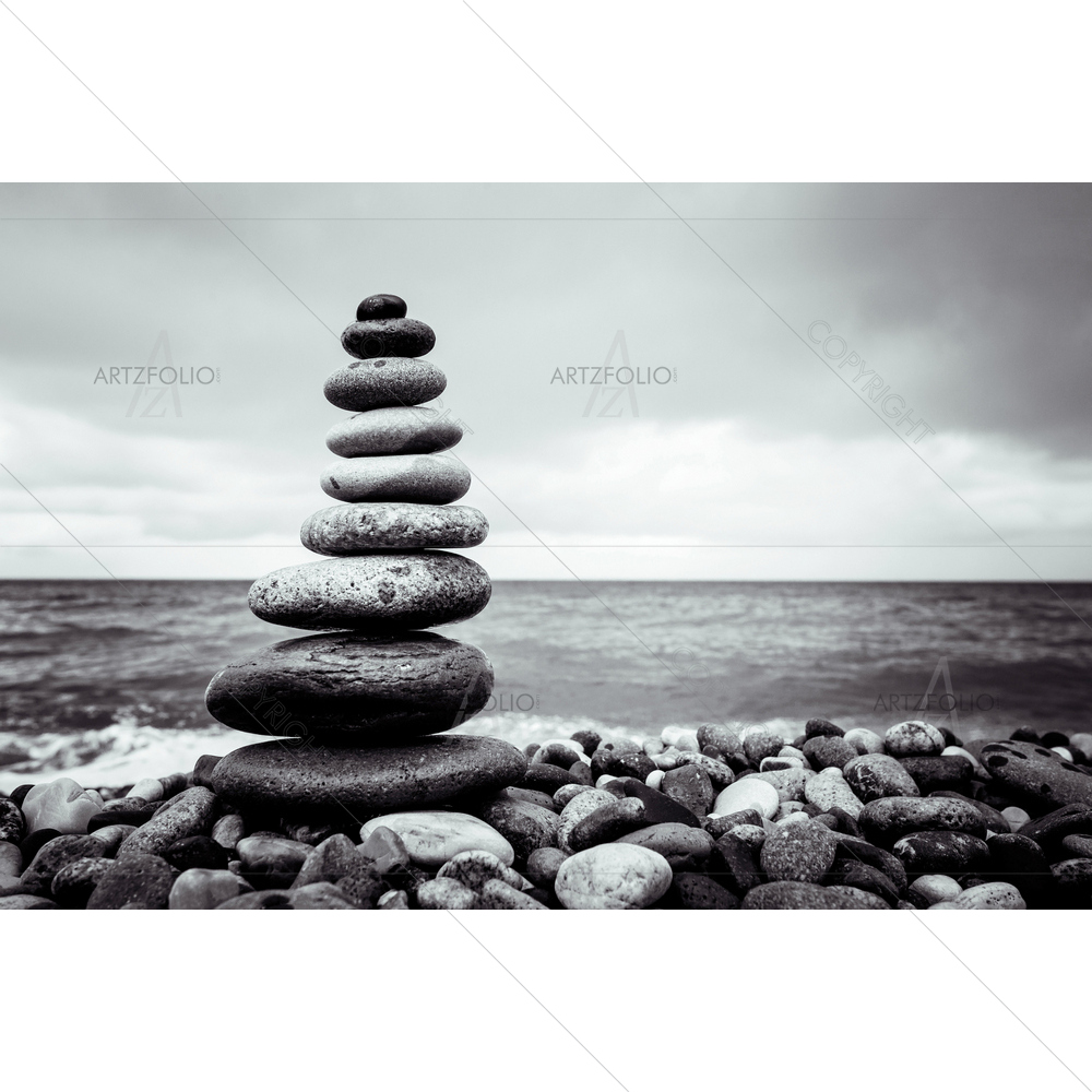Stone Tower on Beach — custom-size art design 5010014