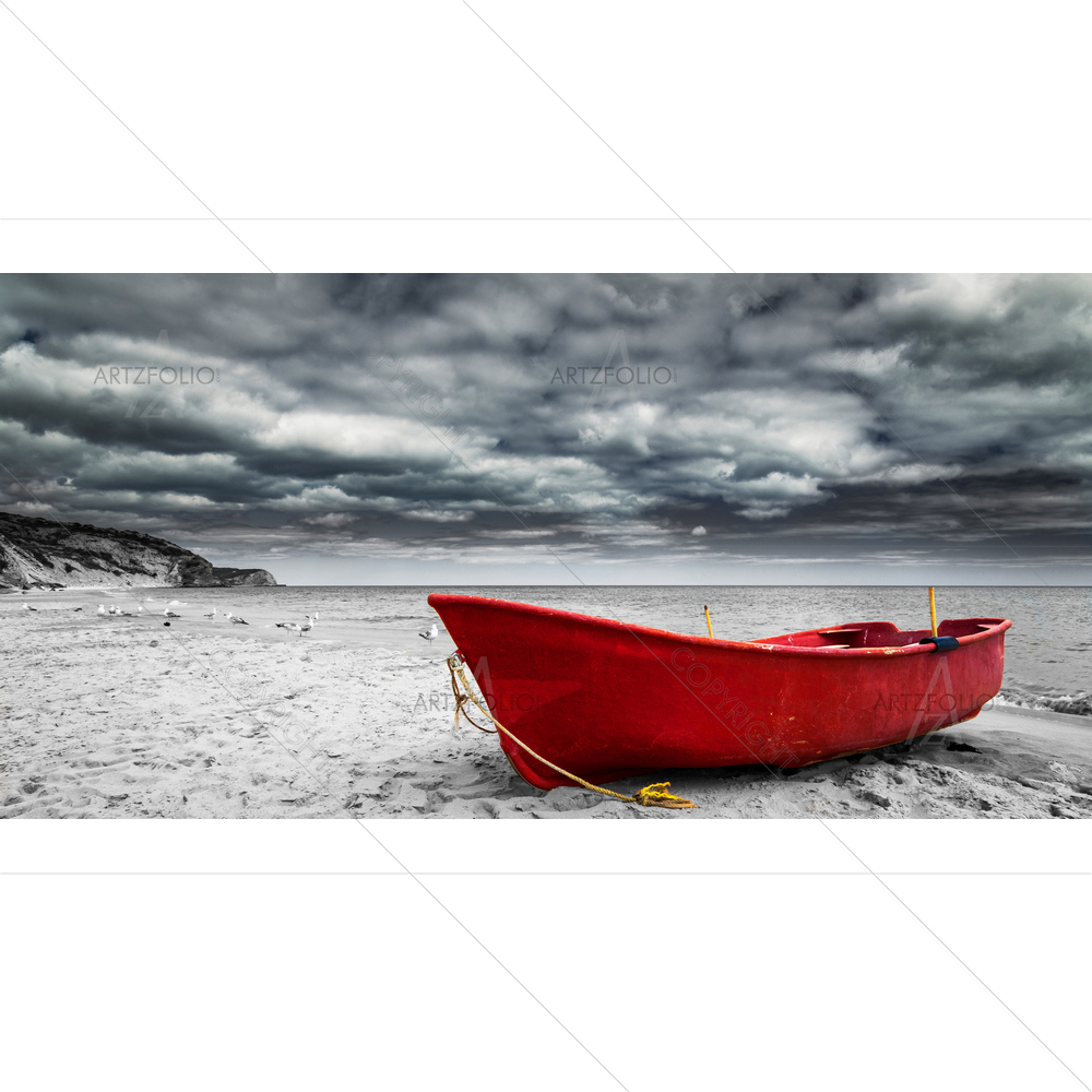 Red Boat Image — Landscapes custom art by ArtzFolio