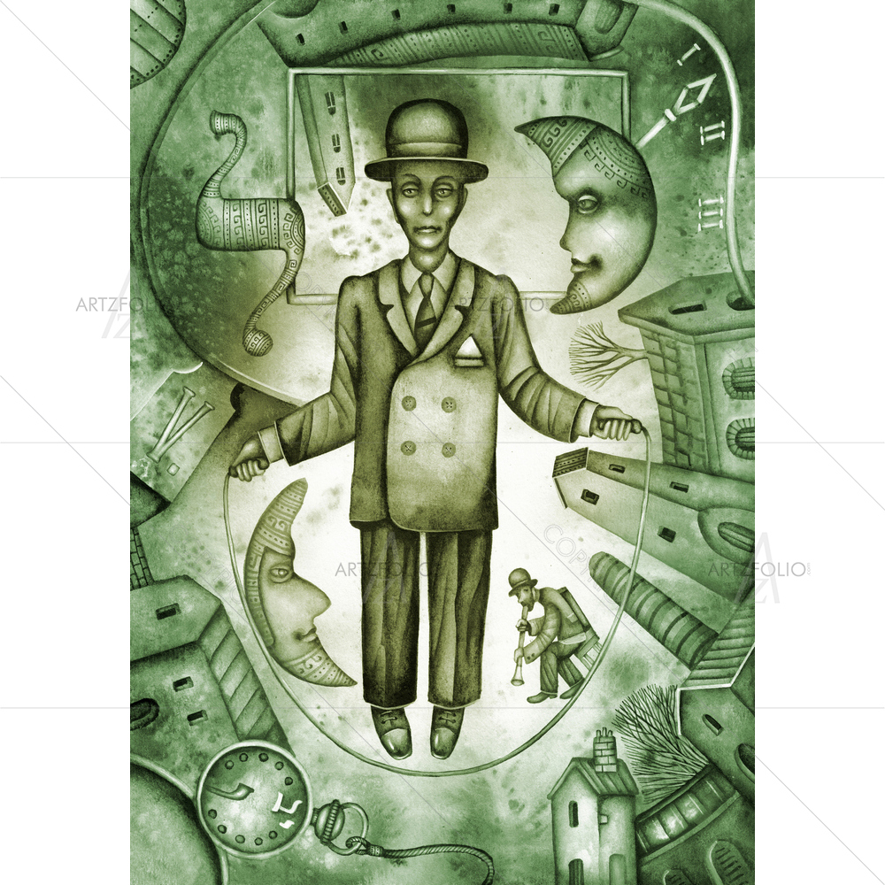 Man and Moon — Cities custom art by ArtzFolio