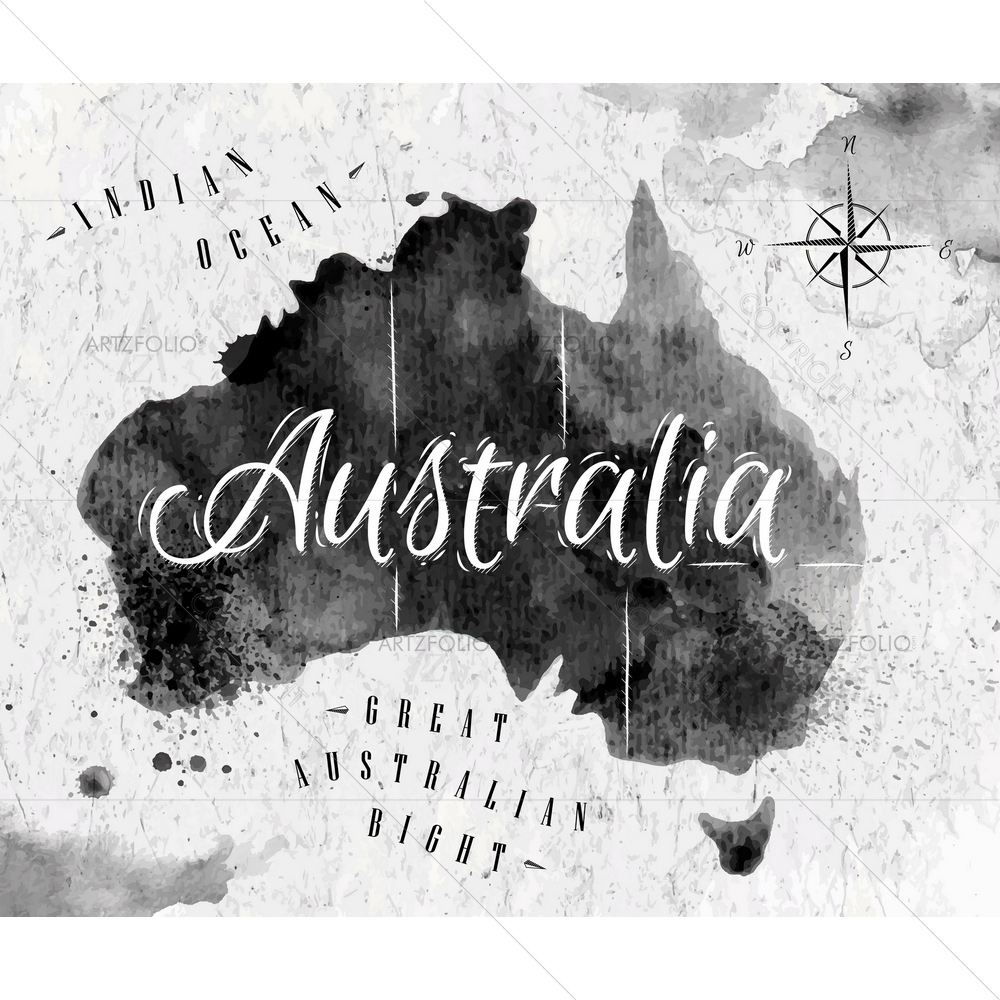 Vintage Australia Map — custom-size art design 5010040