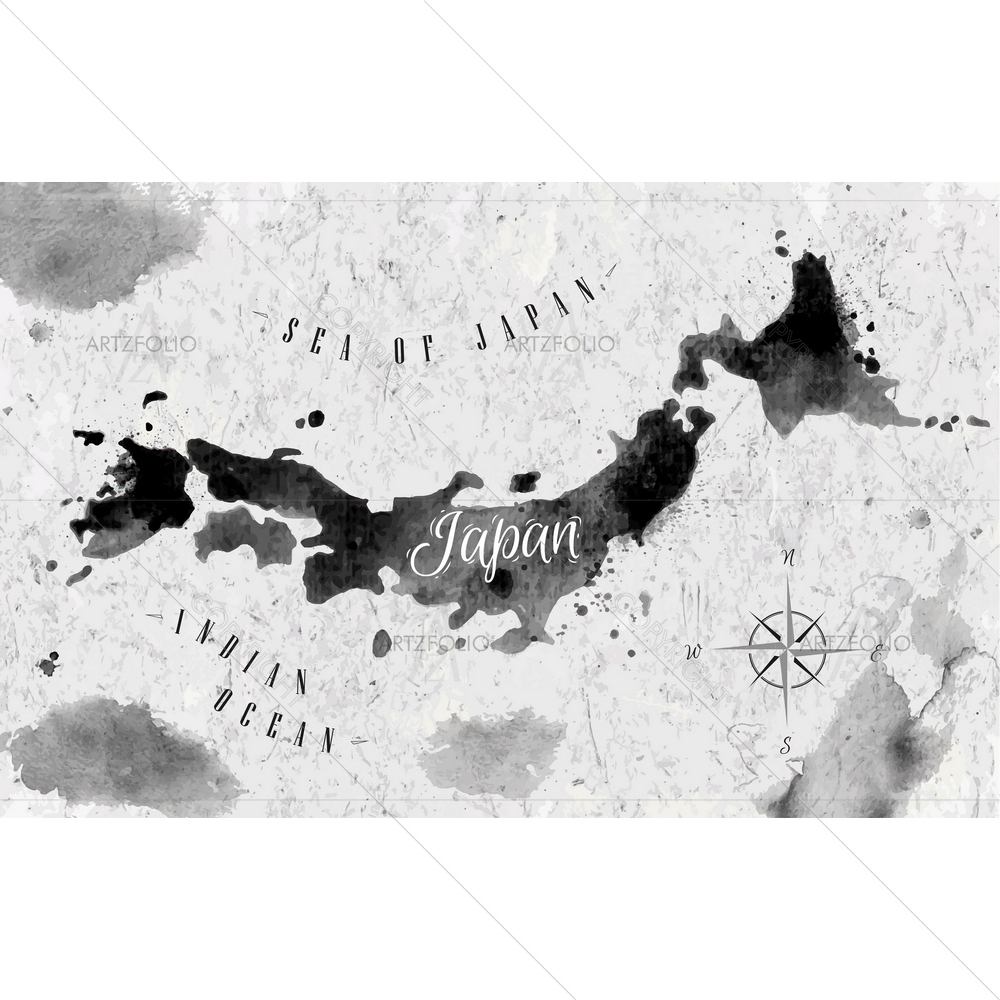 Vintage Japan Map — custom-size art design 5010042