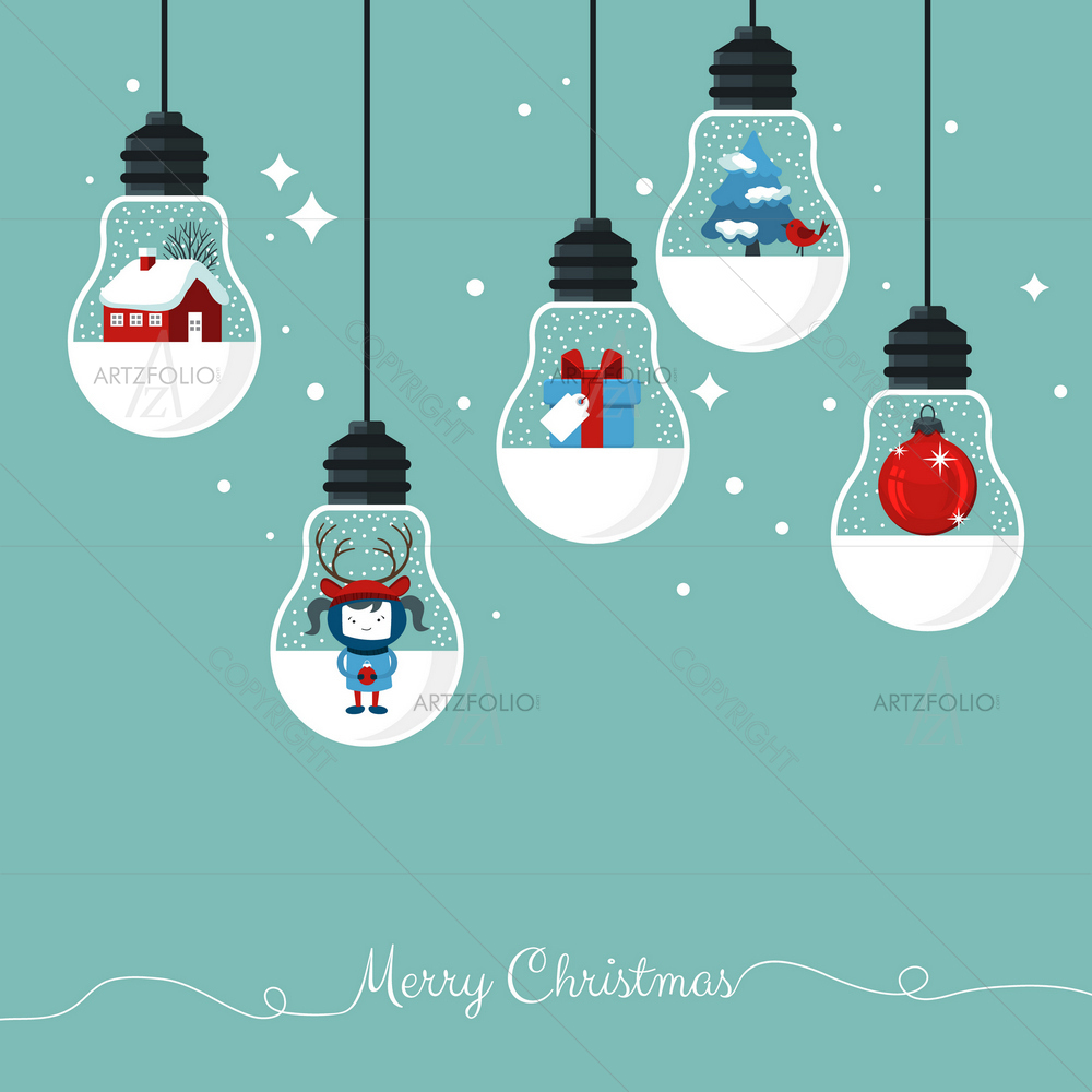 Christmas Light Bulbs Image — Devotional custom art by ArtzFolio