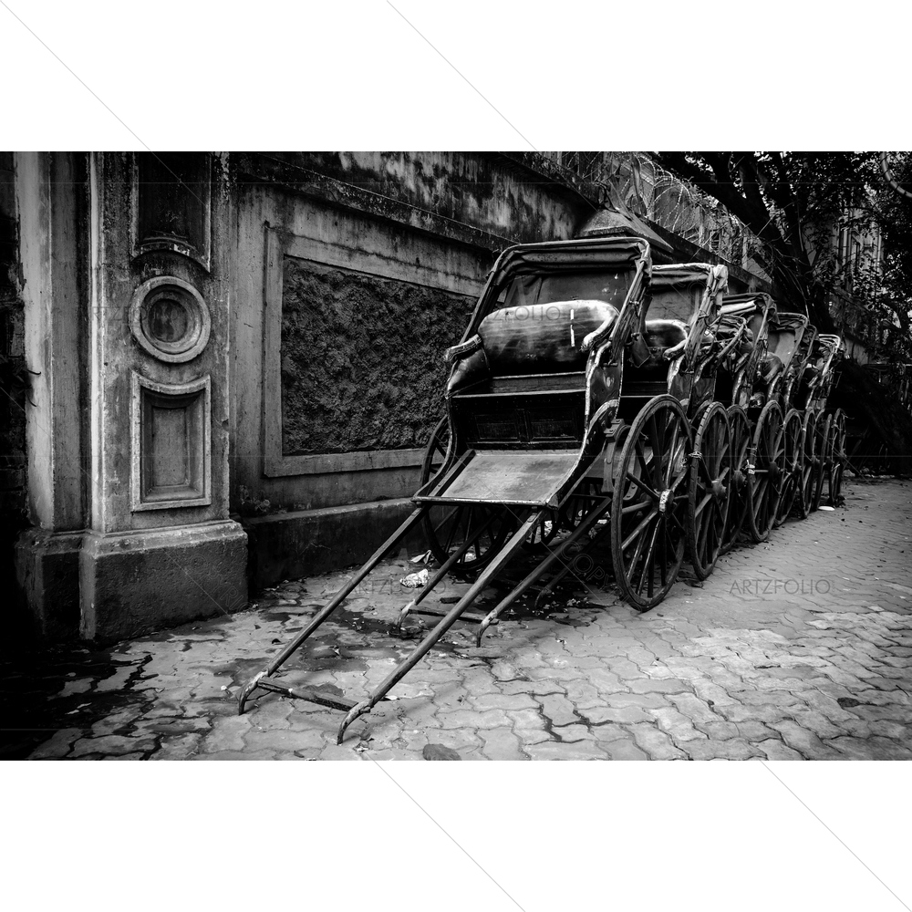 Traditional Indian Rikshaws, Kolkata — Ancient custom art by ArtzFolio