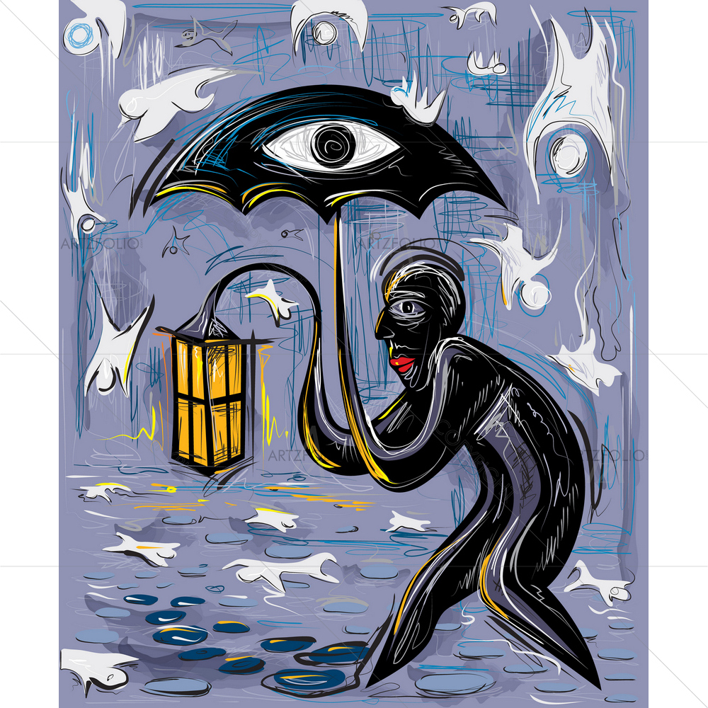 The Protected Man Art — Fluid marble custom art by ArtzFolio