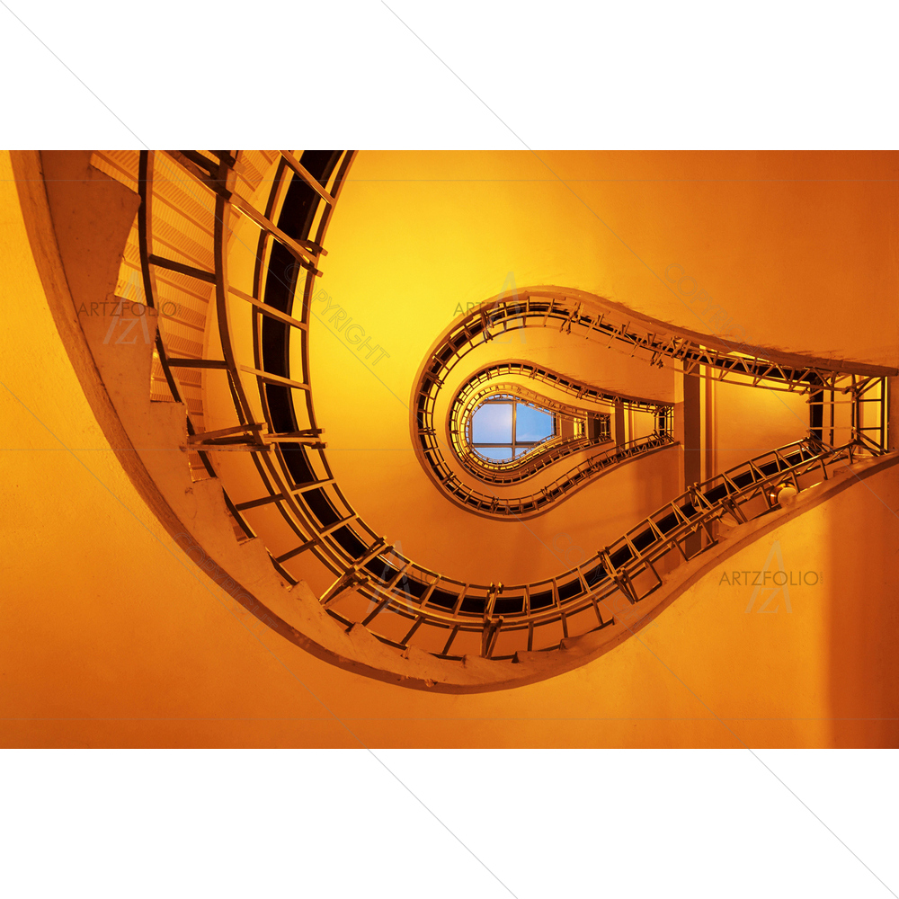 Lightbulb Shaped Staircase, Prague — custom-size art design 5010082