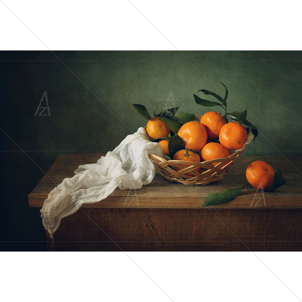Still Life with Mandarins and Drapery — custom-size art design 5010083