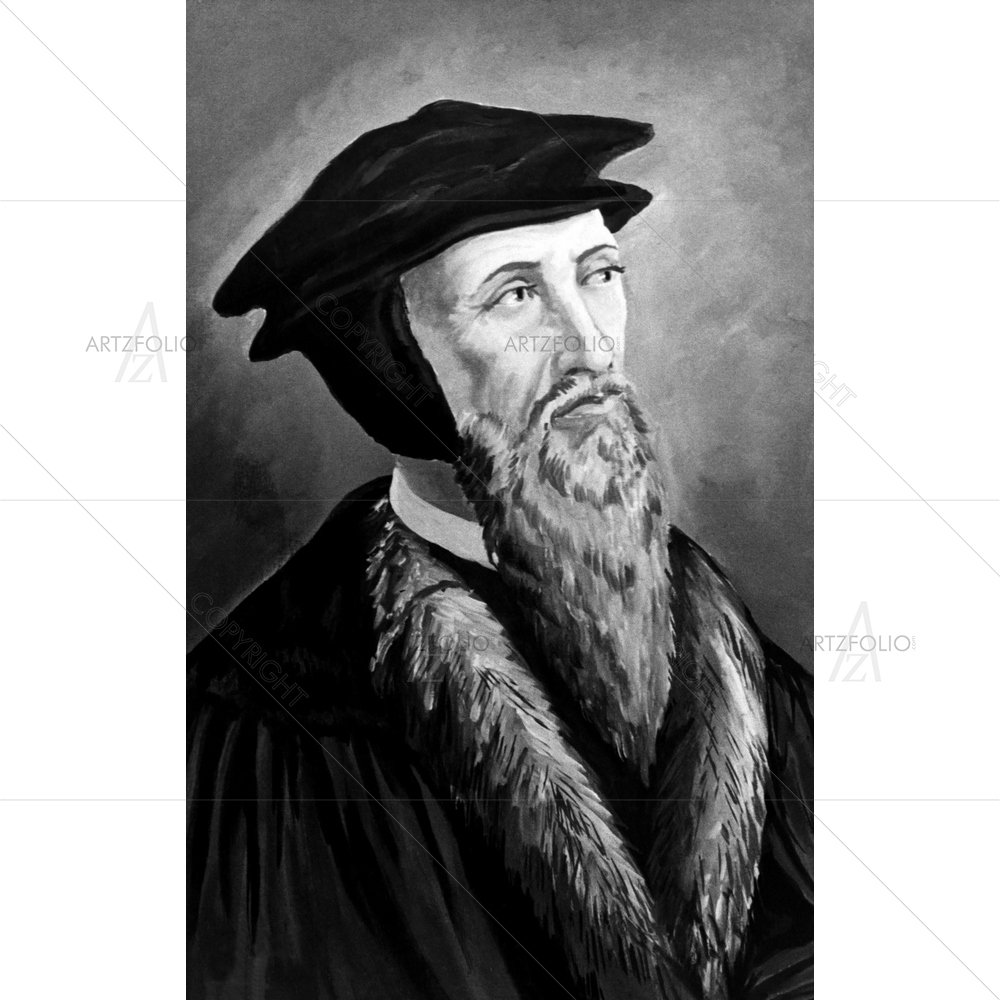 John Calvin Portrait — Devotional custom art by ArtzFolio