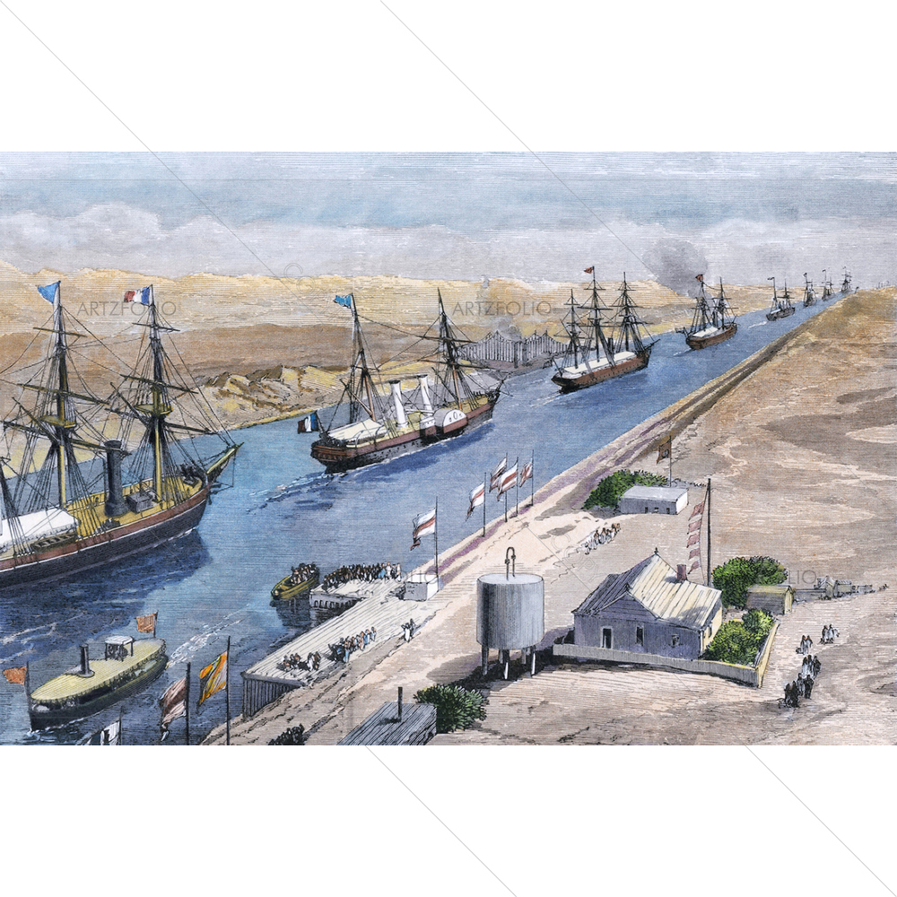 Suez Canal Opening, Nov 17, 1869 — custom-size art design 5010116