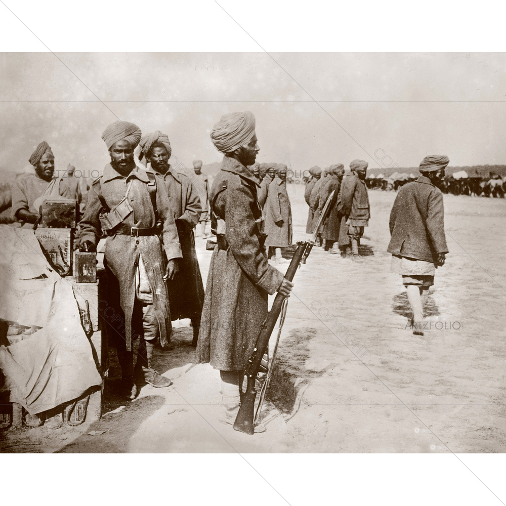 India's Soldiers in France, WWI, 1914-1918 — Ancient custom art by ArtzFolio