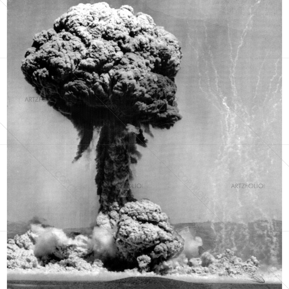 Explosion of H-Bomb, 1952 — Ancient custom art by ArtzFolio