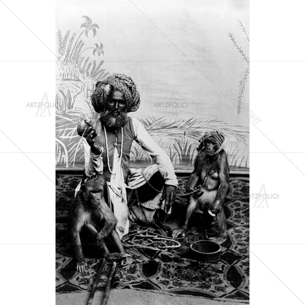 Indian Fakir with Monkeys — custom-size art design 5010125